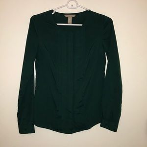Green banana republic button down blouse